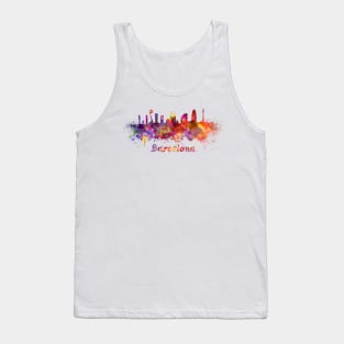 Barcelona skyline in watercolor Tank Top